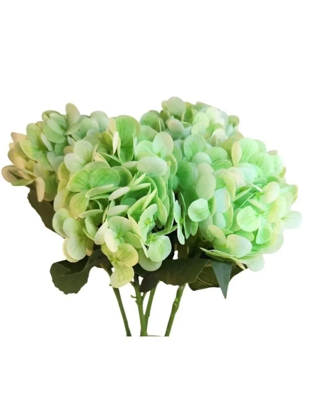 Light Green Hydrangea Stem Artificial Silk Flower Spring Wedding Decor